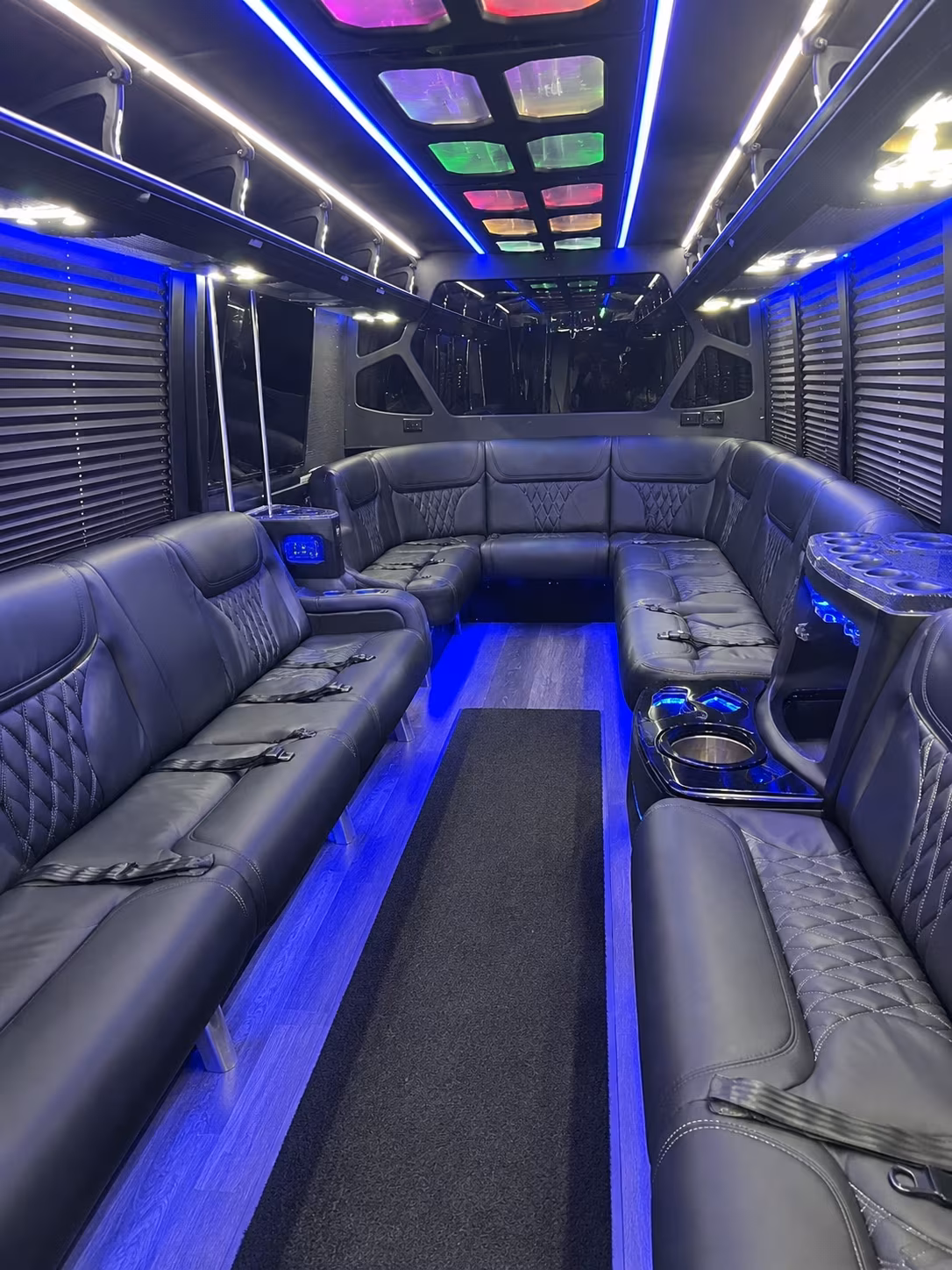 Passenger watching the Allentown scenery during a regional party bus road trip