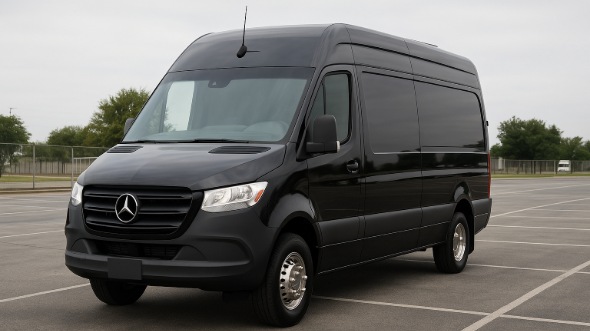 Exterior of Charter Bus Company Edison's 14 Passenger Sprinter Limousine in Edison