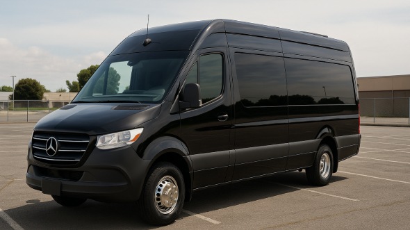 Exterior of Charter Bus Company Scranton's 14 Passenger Sprinter Limousine in Scranton