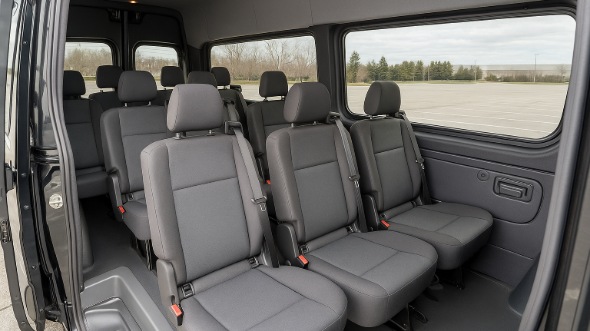 Interior of Charter Bus Company Allentown's 18 Passenger Minibus in Allentown