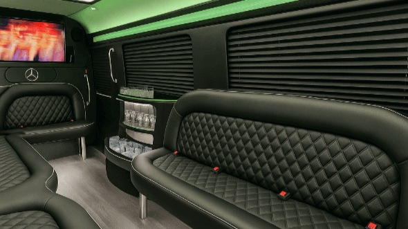 Interior of Charter Bus Company Edison's 18 Passenger Party Bus in Edison