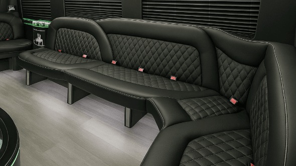 Interior of Charter Bus Company Yonkers's 18 Passenger Party Bus in Yonkers