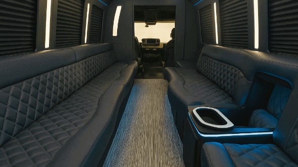 Interior of Charter Bus Company Elizabeth's 20 Passenger Party Bus in Elizabeth