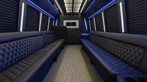 Interior of Charter Bus Company Philadelphia's 20 Passenger Party Bus in Philadelphia