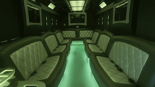 Interior of Charter Bus Company Trenton's 20 Passenger Party Bus in Trenton