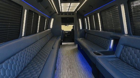 Interior of Charter Bus Company Edison's 25 Passenger Party Bus in Edison