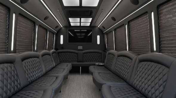 Interior of Charter Bus Company Scranton's 25 Passenger Party Bus in Scranton
