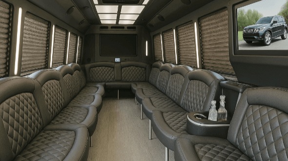 Interior of Charter Bus Company Trenton's 25 Passenger Party Bus in Trenton