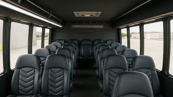 Interior of Charter Bus Company Allentown's 28 Passenger Minibus in Allentown