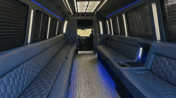 Interior of Charter Bus Company Edison's 28 Passenger Party Bus in Edison