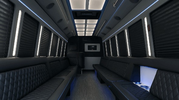 Interior of Charter Bus Company Jersey City's 28 Passenger Party Bus in Jersey City