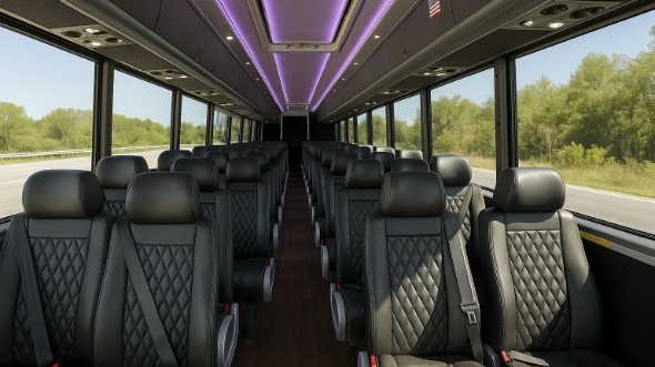 Interior of Charter Bus Company Allentown's 30 Passenger Minibus in Allentown