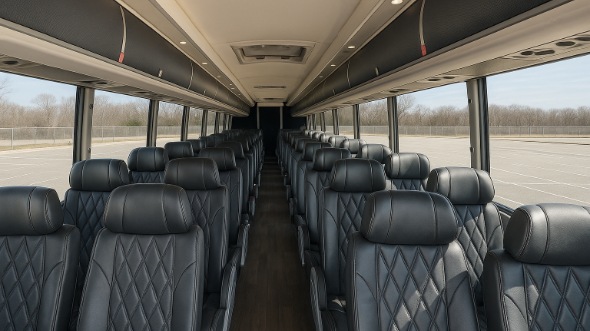 Interior of Charter Bus Company Allentown's 40 Passenger Charter Bus in Allentown