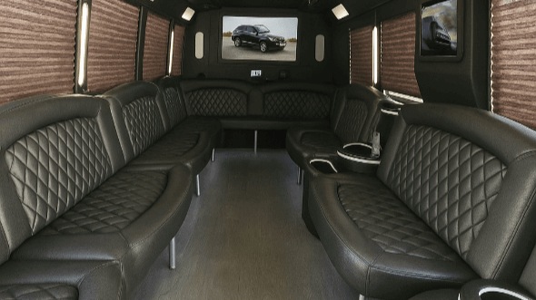 Interior of Charter Bus Company New York's 40 Passenger Party Bus in New York
