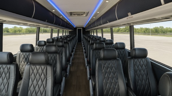 Interior of Charter Bus Company Allentown's 44 Passenger Charter Bus in Allentown