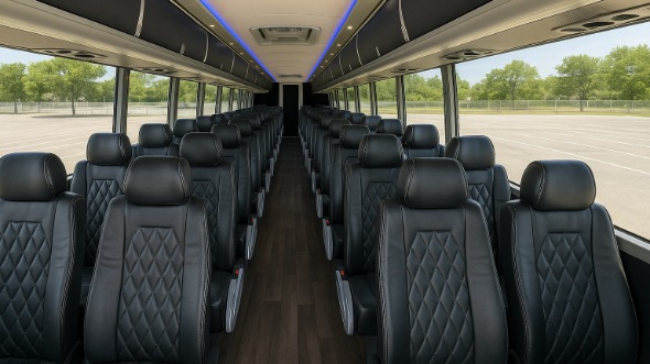 Interior of Charter Bus Company Allentown's 45 Passenger Charter Bus in Allentown
