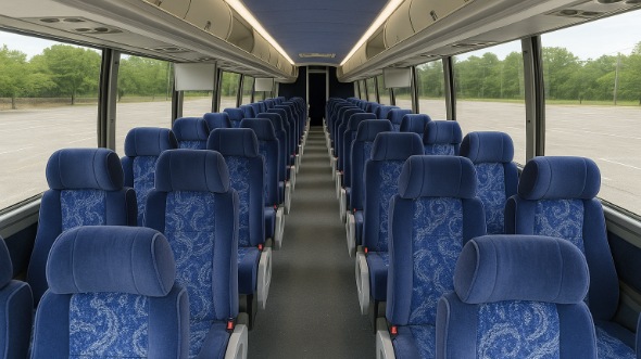 Interior of Charter Bus Company Allentown's 50 Passenger Charter Bus in Allentown