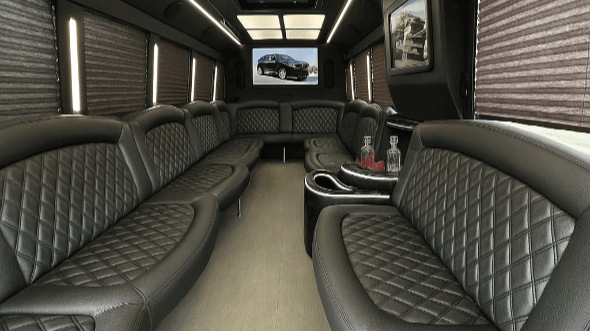 Interior of Allentown Party Bus Company's 50 Passenger Party Bus in Allentown