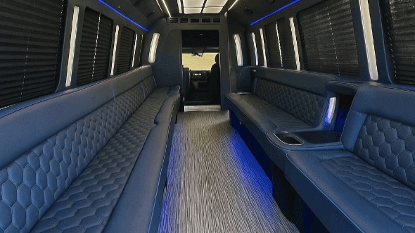 Interior of Charter Bus Company New York's 50 Passenger Party Bus in New York