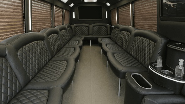 Interior of Charter Bus Company Philadelphia's 50 Passenger Party Bus in Philadelphia