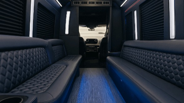 Interior of Charter Bus Company Scranton's 50 Passenger Party Bus in Scranton