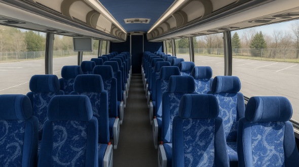 Interior of Charter Bus Company Allentown's 51 Passenger Charter Bus in Allentown