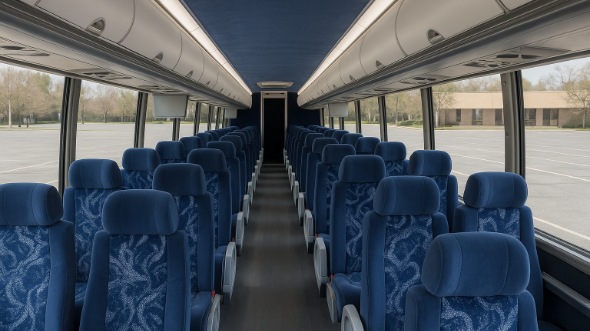 Interior of Charter Bus Company Allentown's 56 Passenger Charter Bus in Allentown