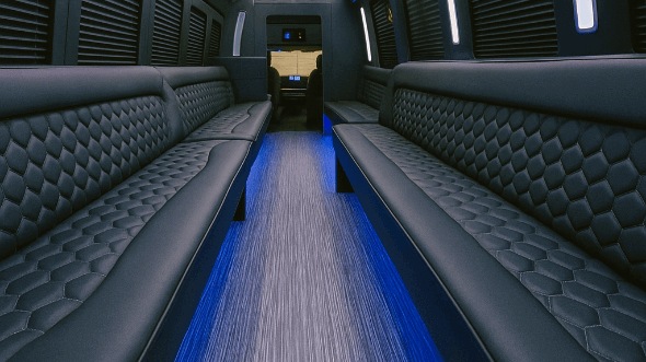 allentown 28 passenger party bus interior