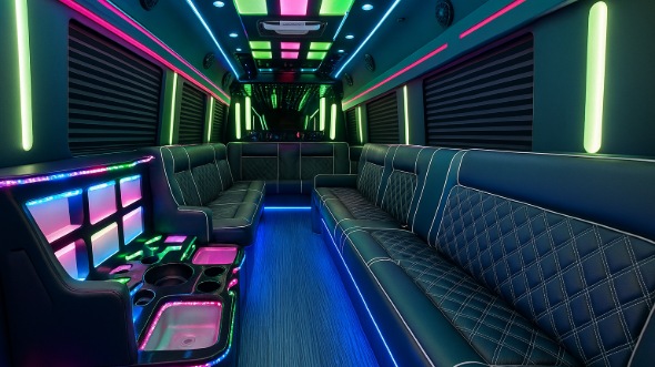 allentown 40 passenger party bus interior